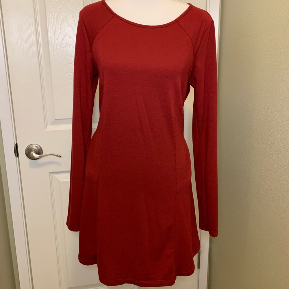 Deep Red Dress w/ Pockets
